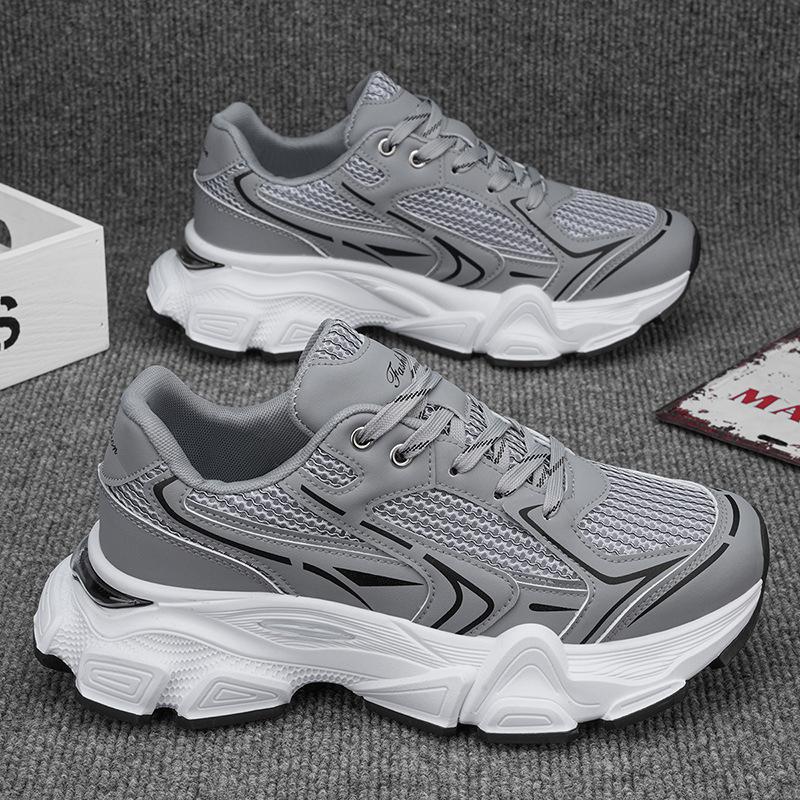 Hong Kong Style Dad Shoes Men's Summer Breathable 2024 New Mesh Sports Shoes Teenagers Heightening Platform Casual Trendy Shoes