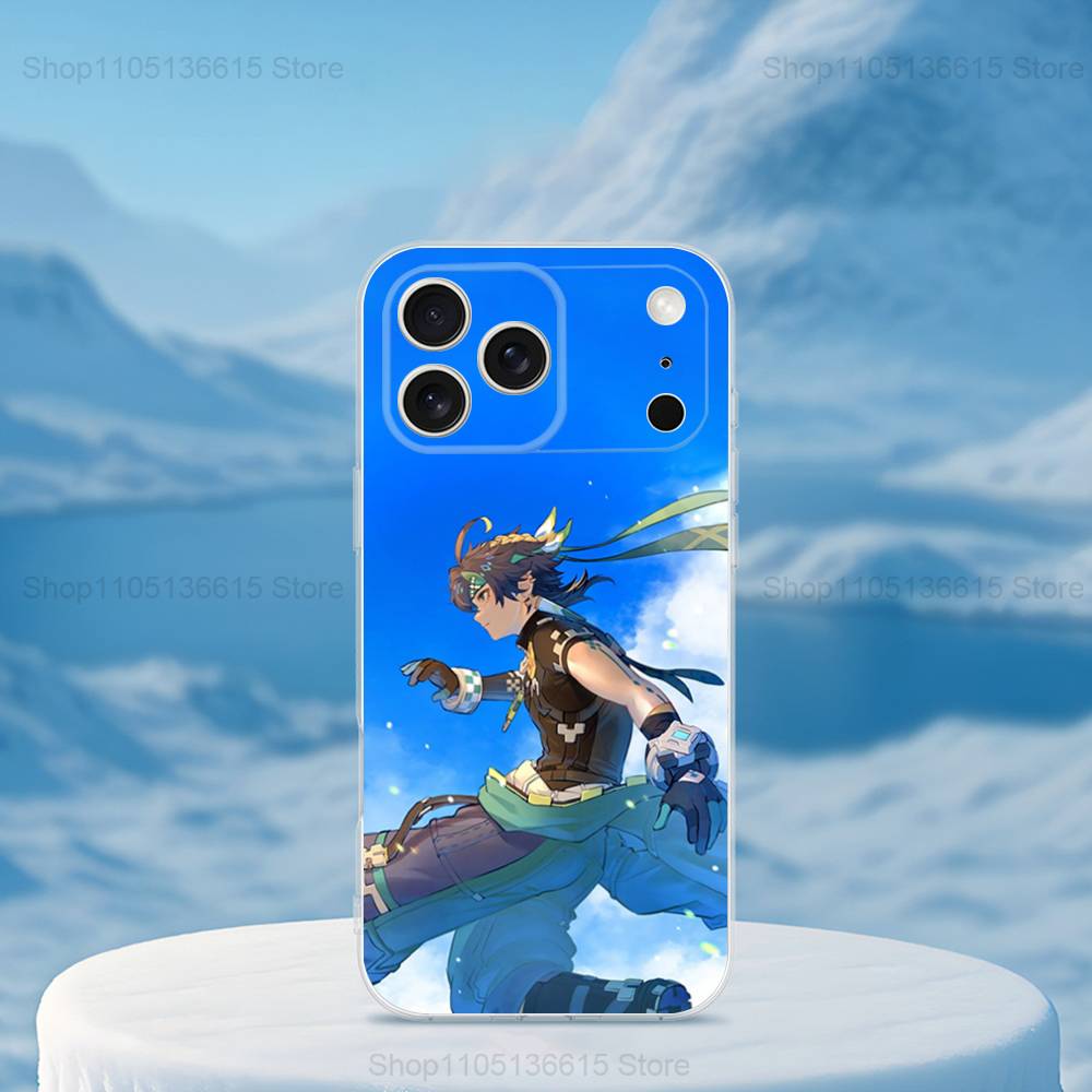 G-Genshin Impact K-Kinich Phone Case For iPhone 16,15,14,13,12,11,17 Pro,Max,Plus,X,XS,XR,SE,Air Mini Transparent Soft Cover iPhone15PROMAX