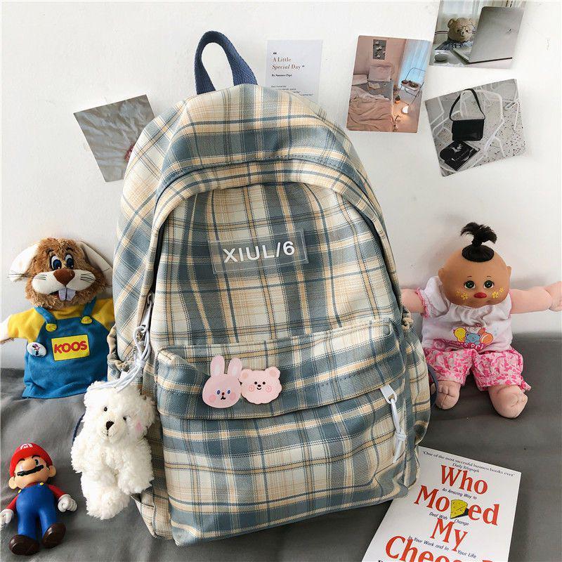 Клетчатый рюкзак для девочек-подростков и старшеклассниц – Модный, Вместительный, в корейском стиле
