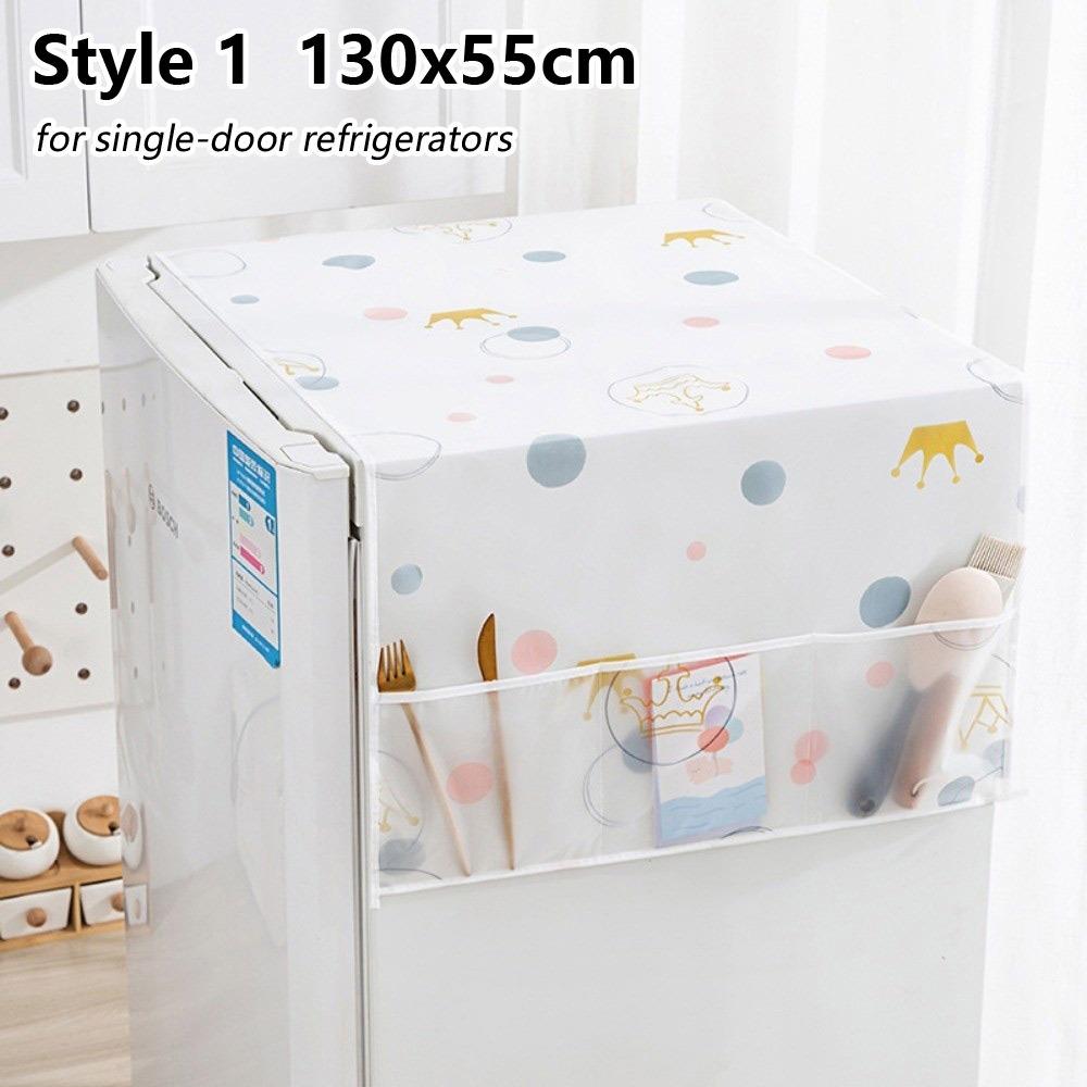 1Pcs Durable Dustproof Refrigerator Dust Cover PVEA 130x55cm 180x60cm Refrigerator Cloth with Storage Bag Washing Machine Towel