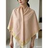 Women S Gold Line Plaid Square Scarf 90x90cm Elegant Shawl For Autumn Winter
