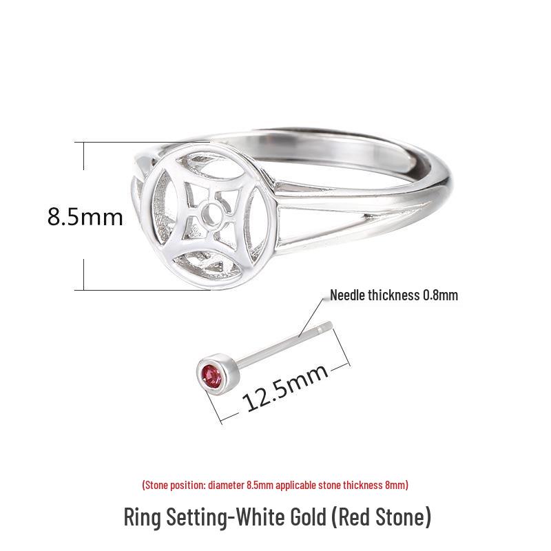 

925 Sterling Silver Unisex Ring with Peace Buckle, Abacus Bead Spacer, Inlaid Hetian Jade, and Amber Settings.