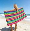 1pc ultra-fine fiber colored striped beach towel, water party, swimming absorbent beach towel