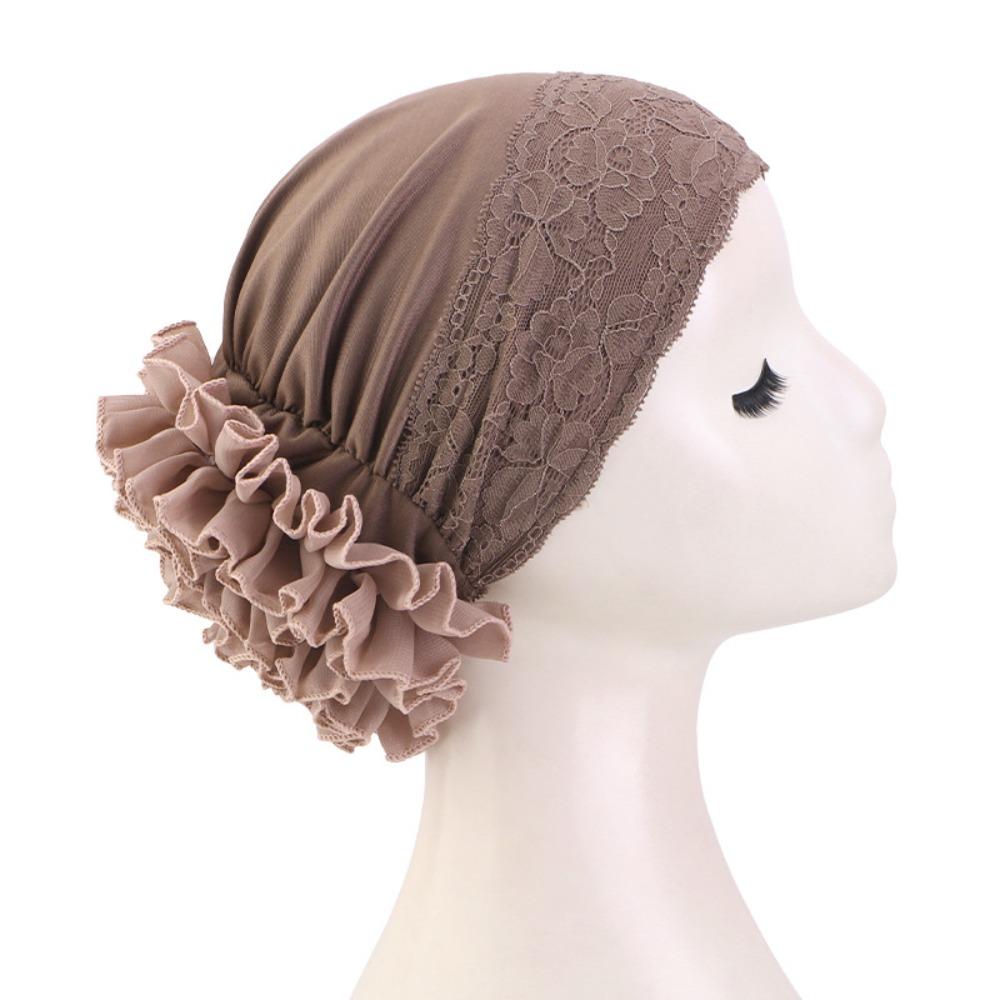 Soft Turban Hat Solid Color Pullover Hat Elegant Women's Hijabs  Women Headwear