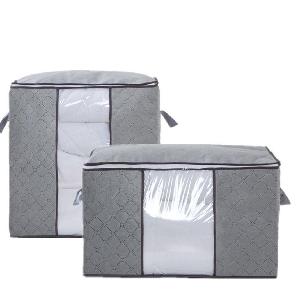with Reinforced Handle Clothes Storage Bag Foldable Cotton Quilt Bags  For Blankets Bedding
