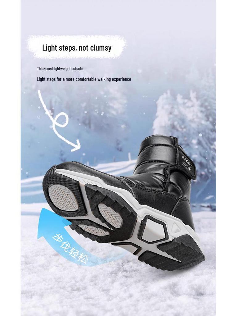 Kinder Winter Schneestiefel - Rutschfest, Abriebfest, Samtgefütterte Baumwolle für Jungen Outdoor Freizeitkleidung.
