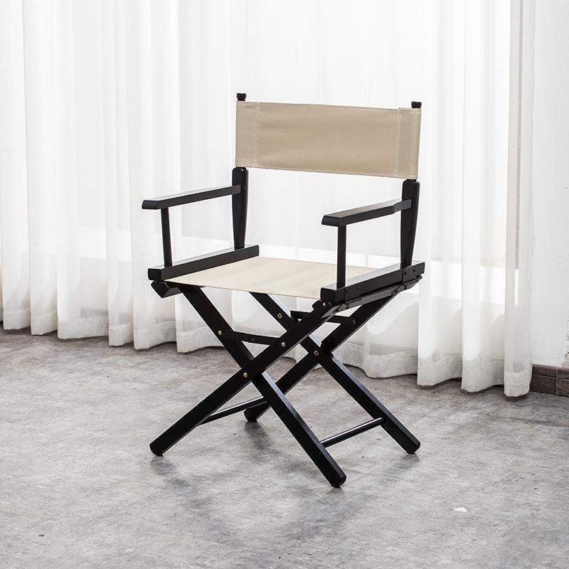 Klappbarer Regiestuhl aus Massivholz mit Segeltuchsitz und -lehne: Ideal für Bar, Büro, Make-up, Angeln, Outdoor und Freizeit.