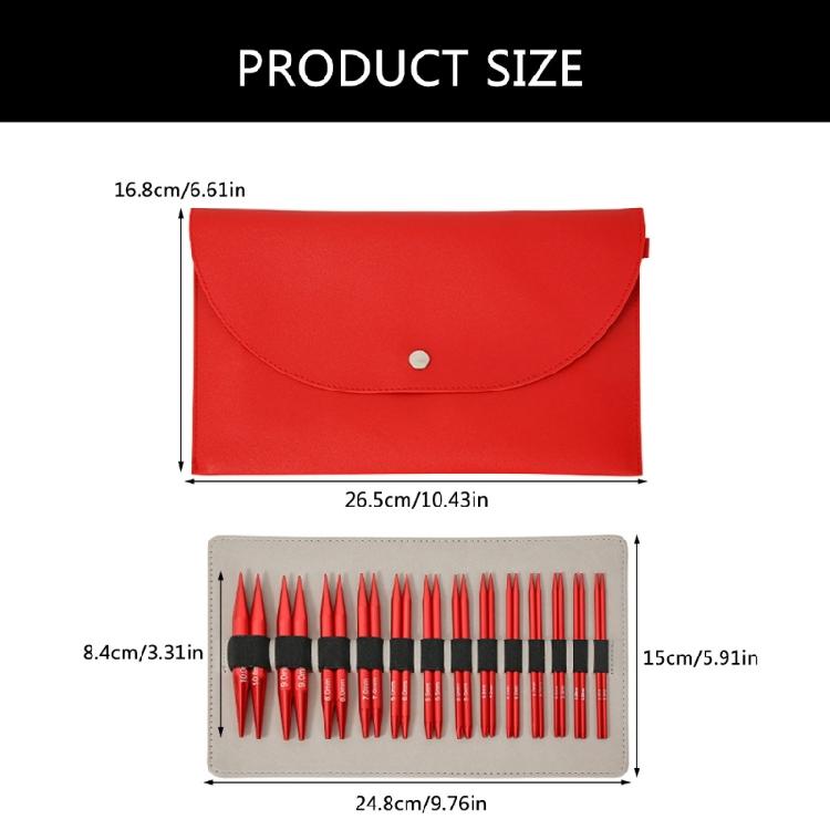 13Pairs of Aluminum Circular Knitting Needle Interchangeable Circular Knitting Needle Set for Knitting Sweater Sock