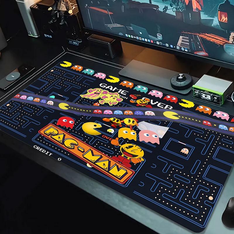 Pac-Man Large Size Mouse Pad Large Gaming Table Cushion Non-slip Laptop Tablet Big Mousepad XXL Mat Mini PC Playmat With Lock Edge