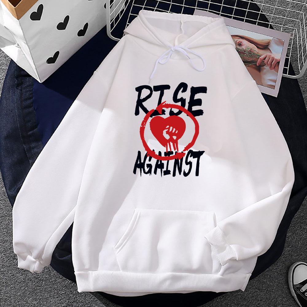 Heavy Mental Rise Against Hoodies Streetwear Unisex Winter Long Sleeve Casual Sweatshirts Women Clothes Hooded