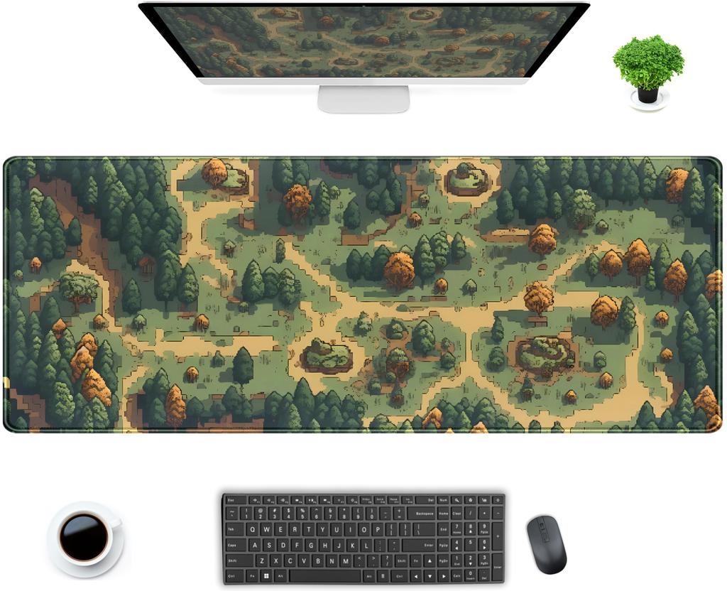 Tapete Escritorio Kawaii Verde Diseo Floral Plantas Alfombrilla Mouse Para Juegos Escritorio Escritorio Computadora Porttil
