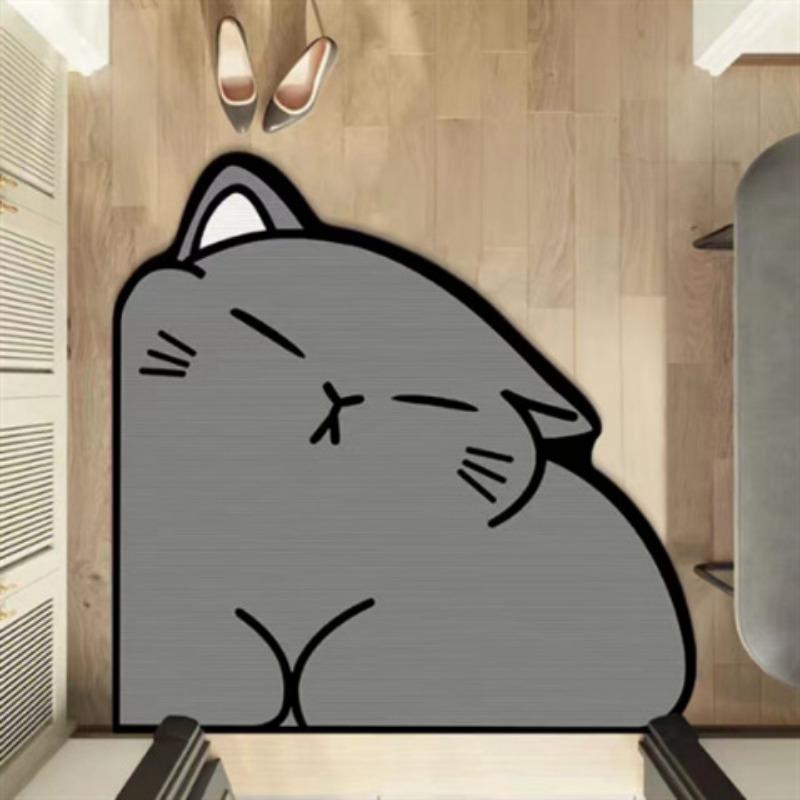 

Мультяшный милый нерегулярный коврик для ванной комнаты, противоскользящий коврик для двери ванной комнаты, впитывающий коврик для домашнего вентилятора с диатомовой грязью 80 * 80Cm