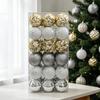 36-Piece Electroplated Christmas Tree Ball Set - Painted Plastic Hanging Ornaments