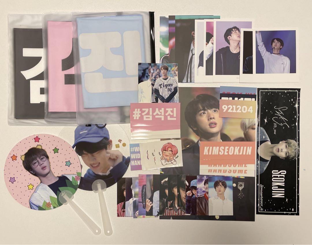 

[USED] BTS Jin Goods Mini Fan Slogan Poster Card Sticker