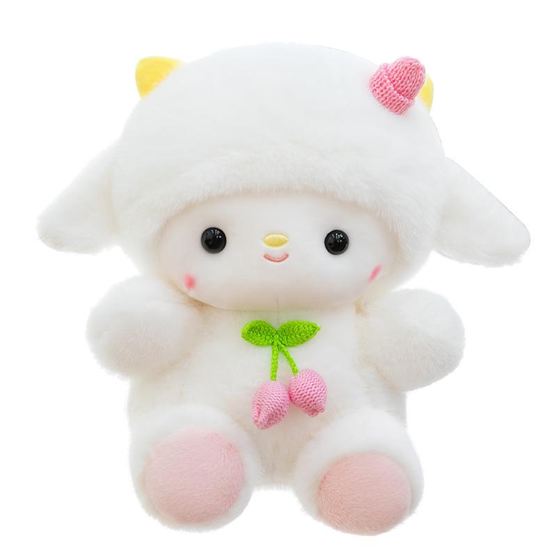 Cute sheep doll plush toy table with doll lamb doll children accompany birthday gift