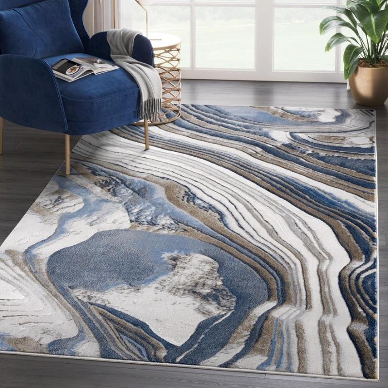 Geometric Abstract Style Carpet Soft and Carpet Living Room Sofa Coffee Table Pad Bedroom Balcony Carpet Dirt Resistant Fashion