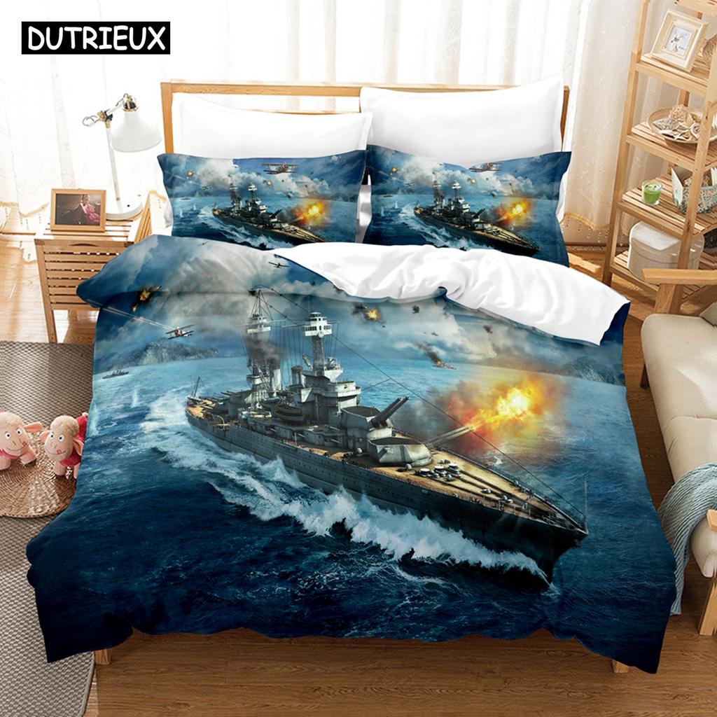 3D World Of Warships Bedding Sets Duvet Cover Set With Pillowcase Twin Full Queen King Bedclothes Bed Linen