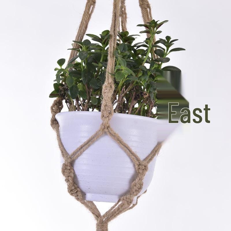 Bohemian-Style Hemp Rope Hanging Basket for Plants - Cross-Border Creative Gardening Pot Holder