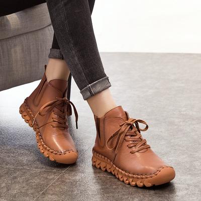 Flat Soft Surface Short Boots Retro Casual Single Shoes