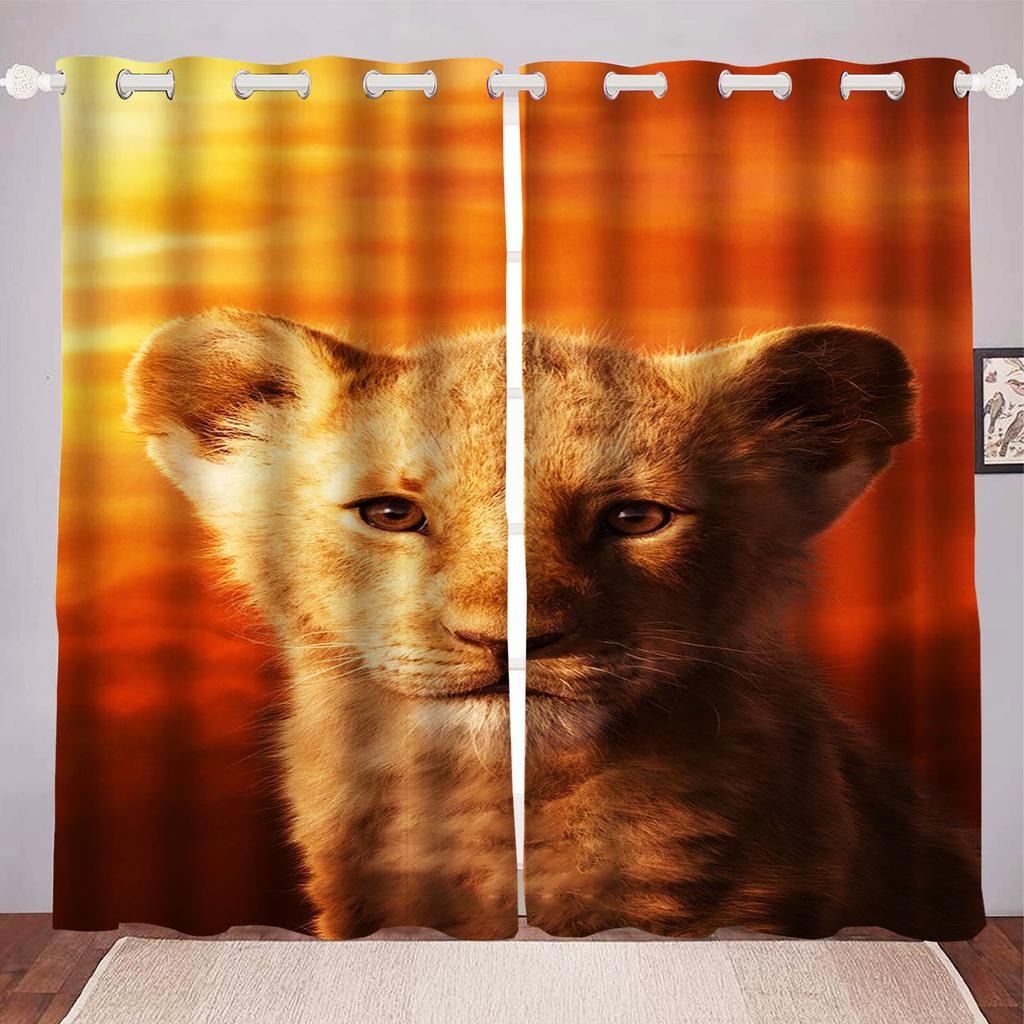 Lion King Dustproof 100% Polyester Blackout Curtains Curtains For Living Room Bedroom Drapes Home Decor