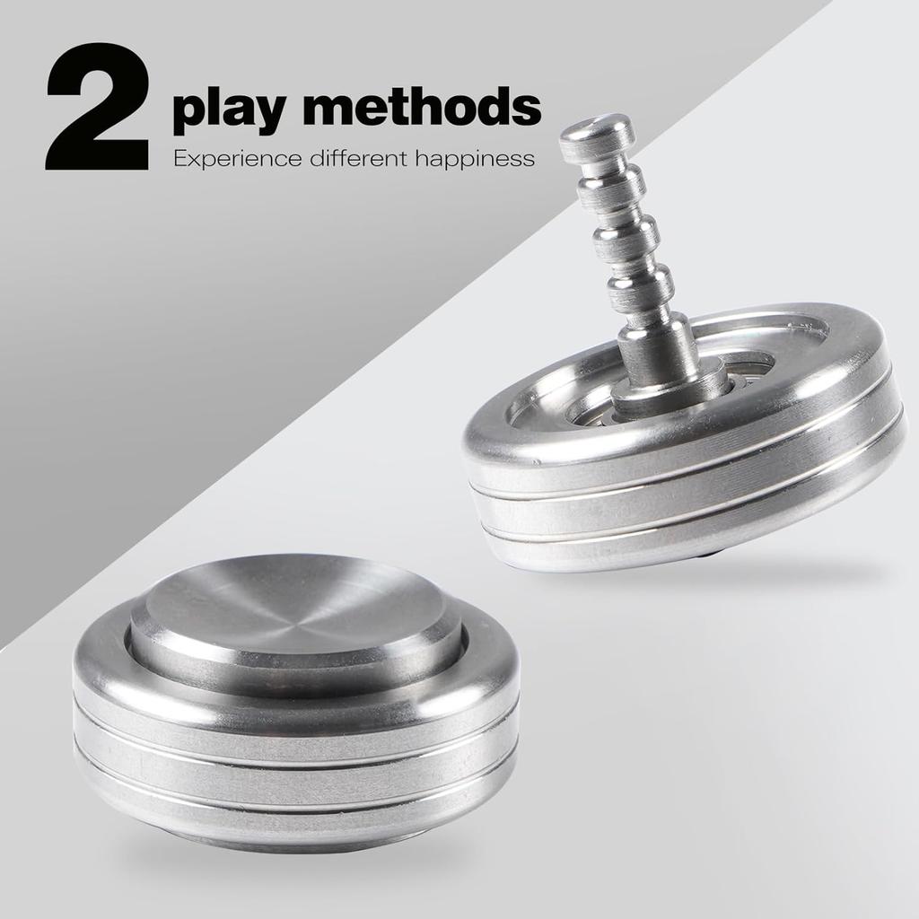 2 in 1 Metallkreisel Fidget Spinner für Erwachsene Kinder Präzisionsspielzeug Gyroskop Geschenk Edelstahl Keramikperle
