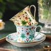Ceramic Bloom Coffee Cup Gift Box High Value Cup Saucer Set Household Afternoon Tea Tea Set Coffee Cup