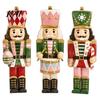 Collectible Christmas Crafts 3 Pcs Wooden Nutcracker Figurine, Traditional Soldier Retro Style Holiday Props Decoration, Vintage Tabletop Centerpiece