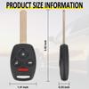 Keyless Entry Remote Control Uncut Car Ignition Key Fob Compatible with Honda Accord 2003-2007, Replacement for OUCG8D-380H-A, 4 Button