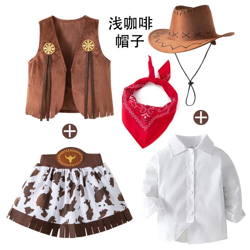Mädchen Cowgirl Kostüm Kleider Kinder Western Cowgirl Kostüme Karneval Cosplay Halloween Event Party Verkleidung