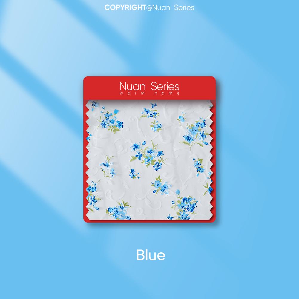 

1 шт. серия Nuan, европейский стиль вышивки, желтые прозрачные занавески с цветочным принтом, плиссированные прозрачные тюлевые занавески, оконные шторы для домашнего декора W100cm x L130cm синий