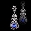 Blue Rhinestone Fashion Jewellery Luxury Glitter Earrings Elegant Ornaments