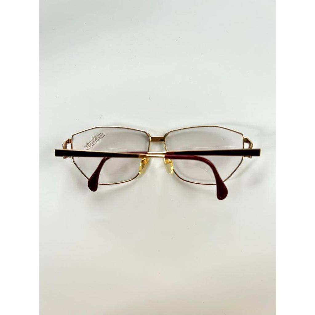 Used Silhouette Glasses Frame Gold NO.296