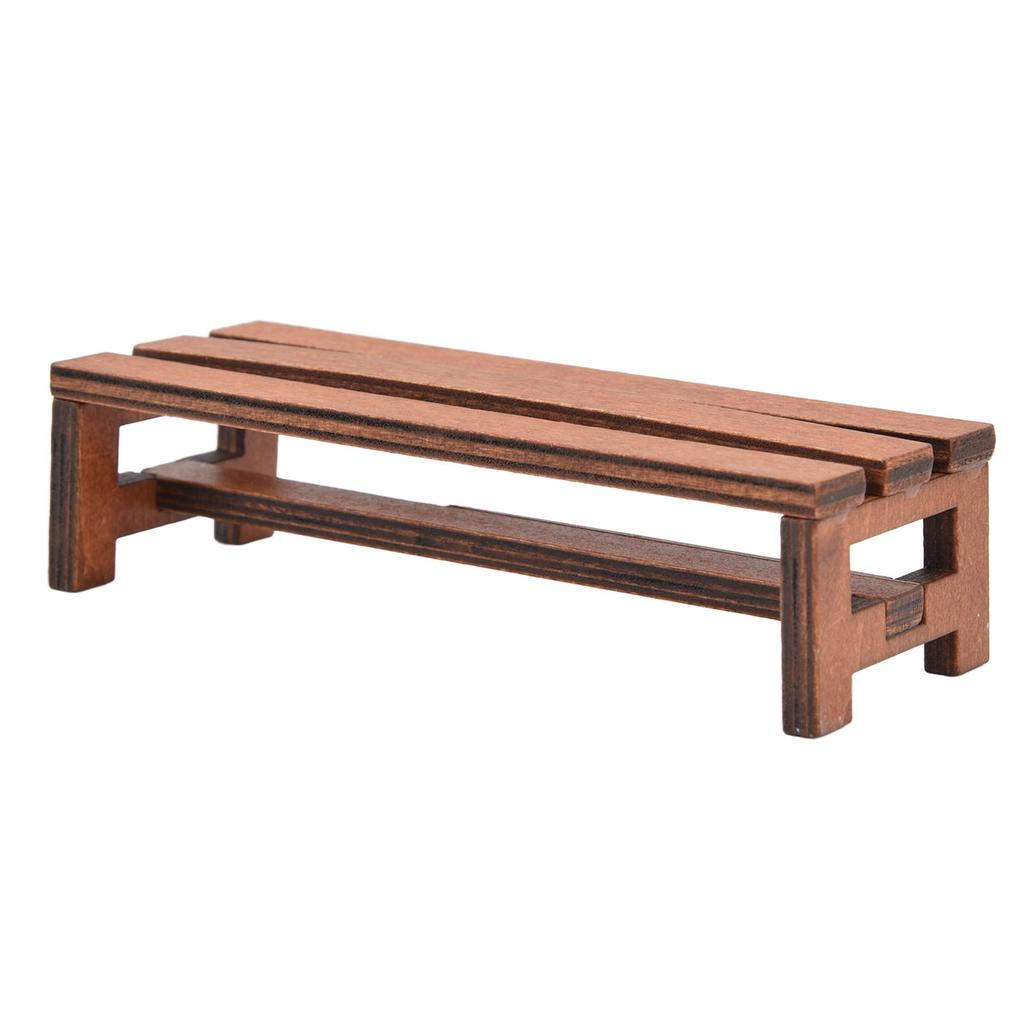 Dollhouse Bench Vivid Lifelike Appearance Small Light 1:12 Dollhouse Miniature Bench for Decoration