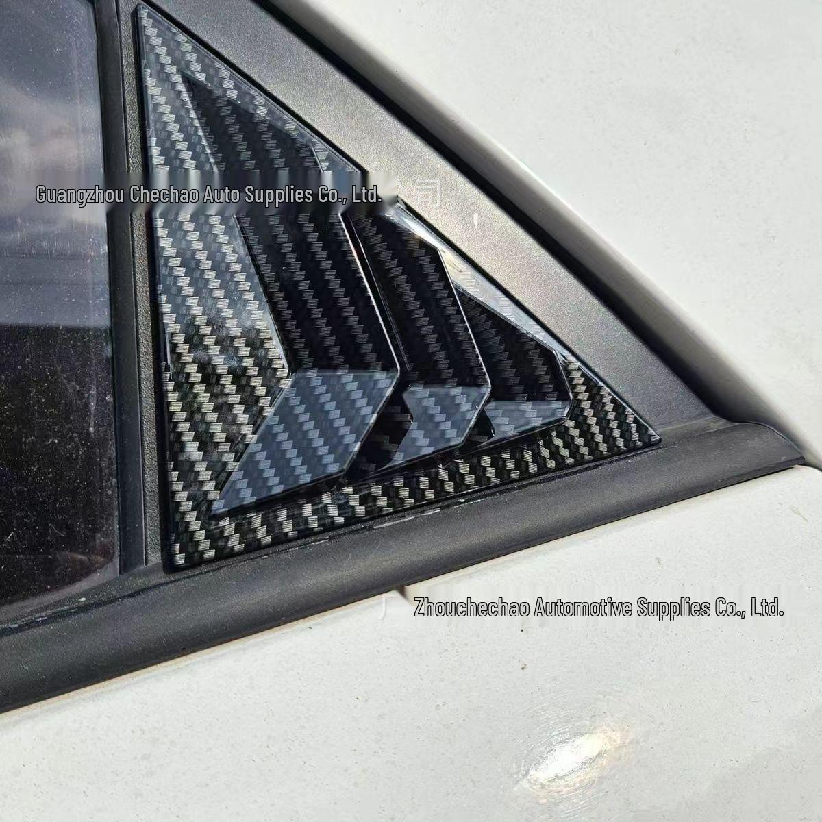 Horn-Shaped Rearview Mirror Cover & Rear Window Louvers for 09-17 Kia Forte