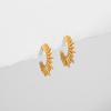 Gold-Plated Sun Electric Goddess Small Hoop Earrings for Women Fashion Irregular Geometric Earring New Retro Jewelry Accessories