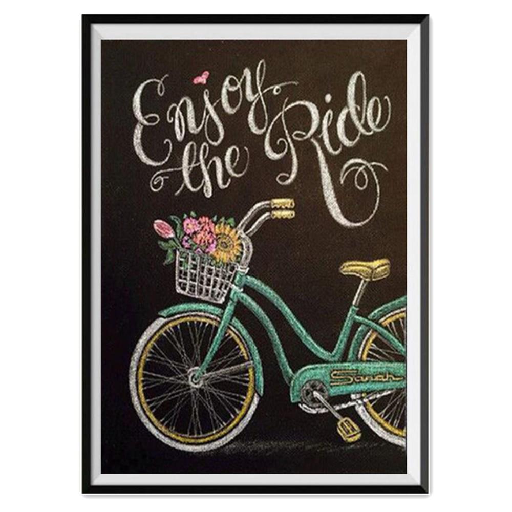 Diy Diamond Painting Cartoon Bicycle Pattern Diamond Embroidery Cross Stitch Kit Diamond Mosaic Landscape Home Decoration