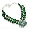 Seraphinite, Peridot Gemstone Handmade Ethnic 925 Silver Necklace 18" T8U09