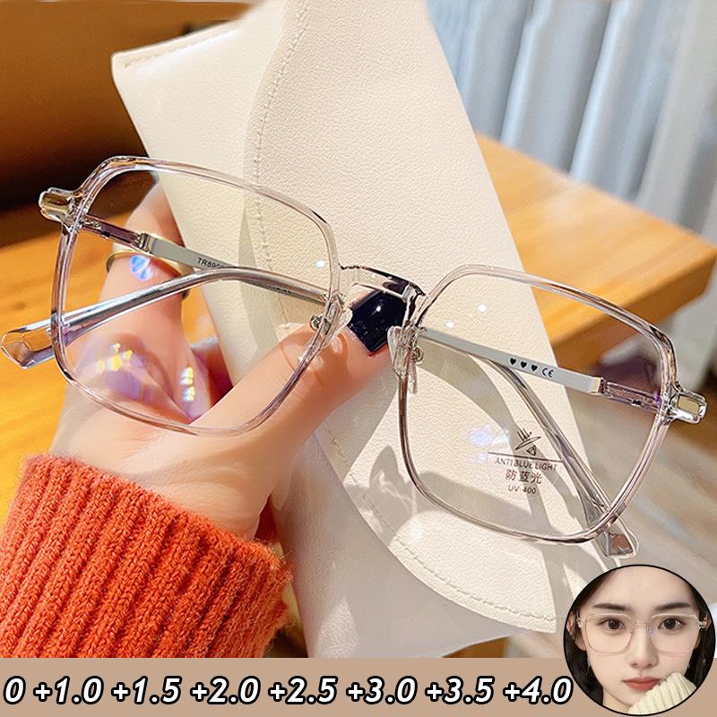 

New Reading Glasses Anti Blue Light Presbyopia Eyewear High-definition Men Women Trendy Transparent Frame Far Sight Eyeglasses