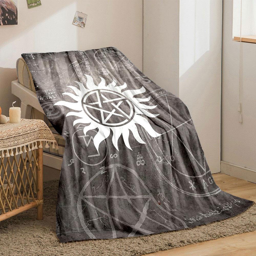 Coperta con Simbolo Anti Possesso Soprannaturale Coperta per Camera da Letto Coperta per Soggiorno Divano Pausa Pranzo Morbida Accogliente Coperta per Festival dell'Amico Regalo