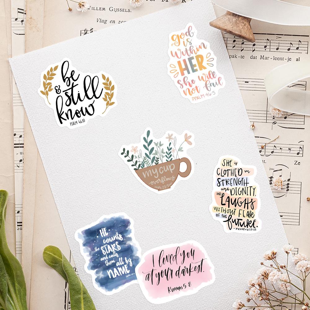Inspirational Bible Verses Scripture Gospel Scrapbook Stickers Diy Gift Waterproof Decal For Laptop Phone Luggage Decorative
