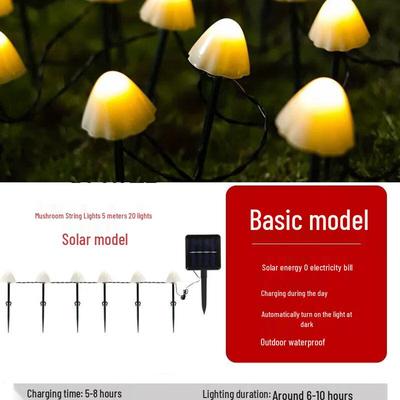 Outdoor Mushroom & Firefly Landscape Lights