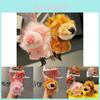 Cute Pink And Brown Sitting Position Nien Lion Plush Toy Pendant For Gift And Collection