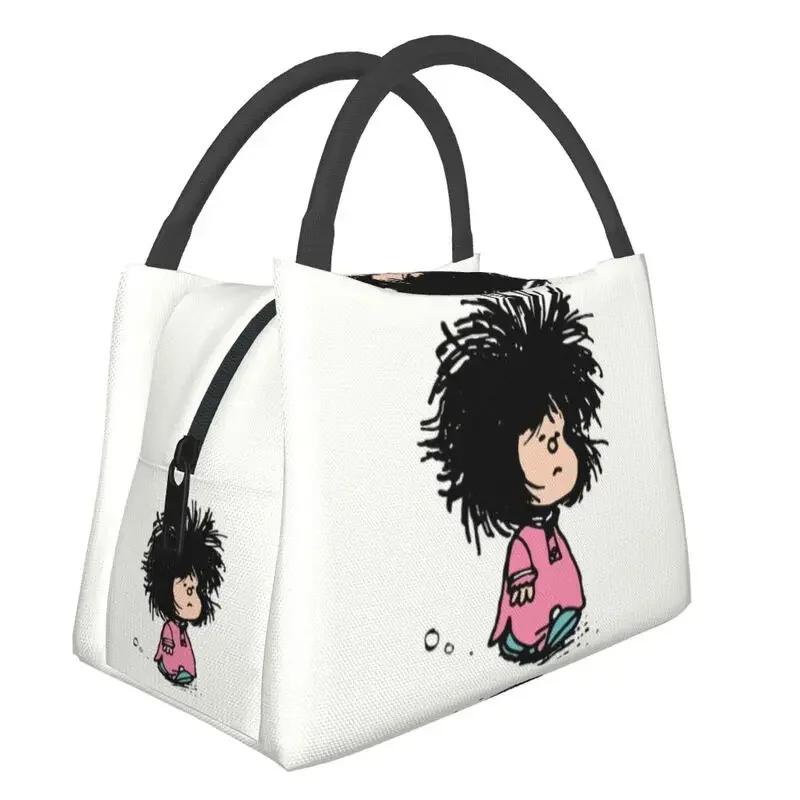 

Mafalda And Flowers портативные ланч-боксы для женщин герметичные Quino Kawaii мультфильм охладитель термосумка для еды изолированный ланч-бокс 28x17x16CM хаки