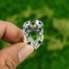 Gift For Women Promise Flower Ring Size 6.5 925 Silver Natural Chrome Diopside