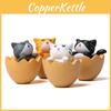 Cute Cartoon Eggshell Cat Mini Model Ornament For Landscape Decoration Prop