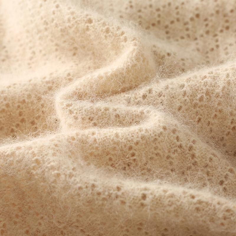 Damen Kaschmirpullover Qinghe Kaschmir 30% Kaschmir 30% Nerz 30% Wolle 10% Nylon Dicker Kaschmirpullover für Damen im Herbst und Winter, weich und warm