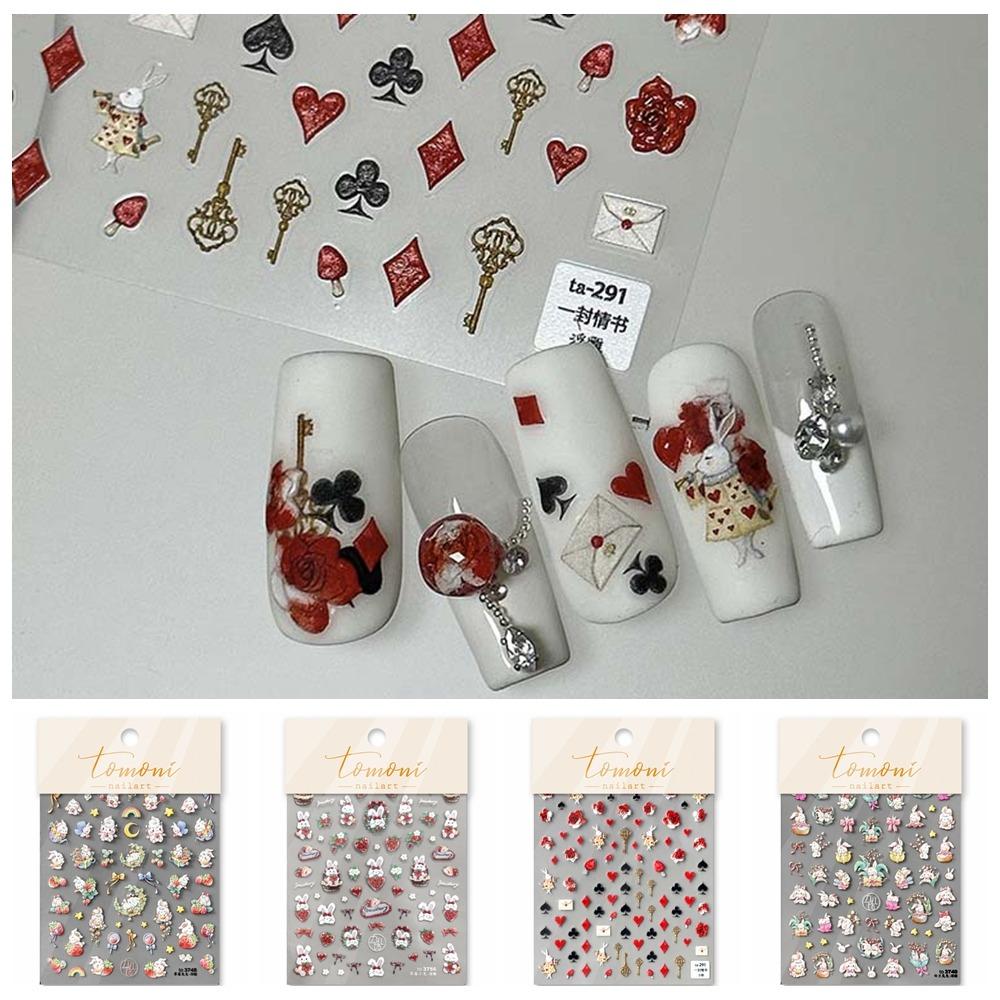 

Кремовый торт Мультяшные наклейки для ногтей Клубника Мультяшные украшения для ногтей Мультяшные наклейки для ногтей Леди