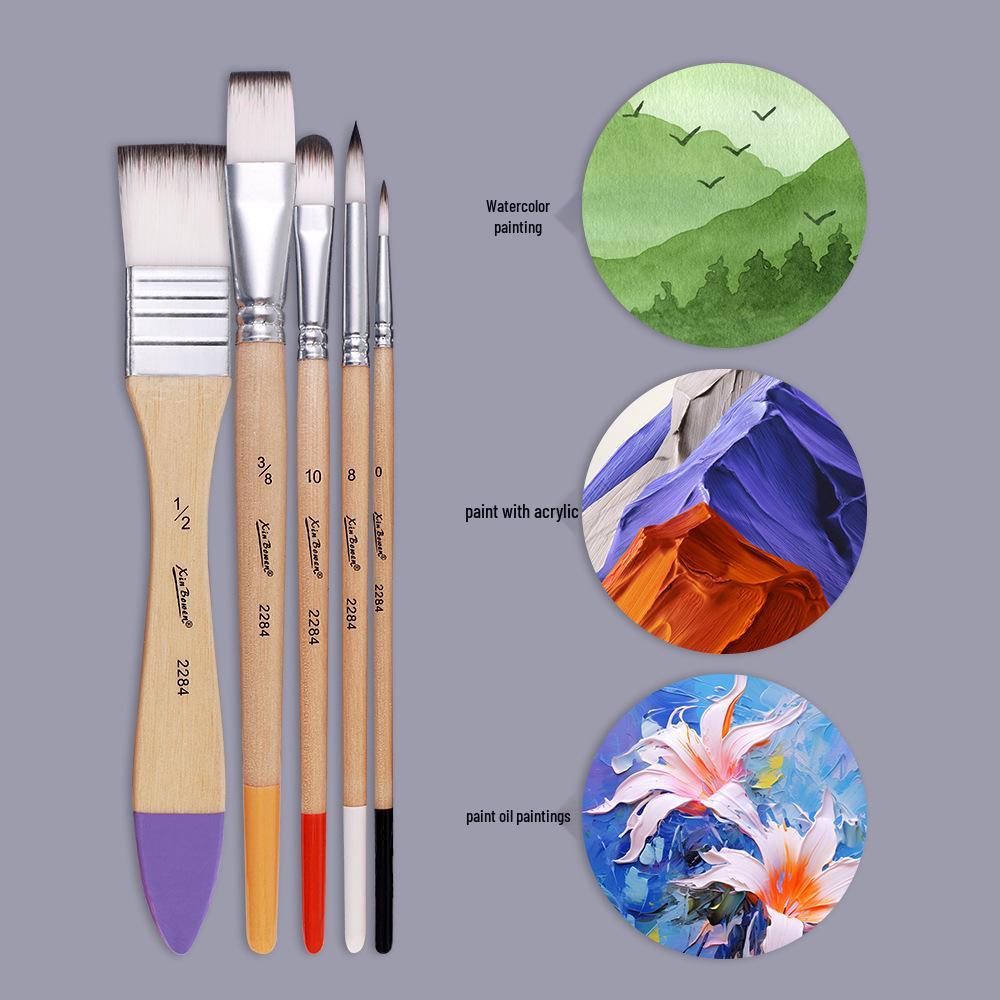 9-teiliges Nylonhaar-Pinselset für Wand- und Anfänger-Kunstmalerei