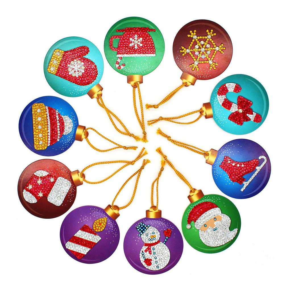 10 buc bricolaj cu burghie complete pictură cu diamant forme speciale pentru brad de Crăciun pandantiv ornament pentru agățat decorațiuni de Crăciun Natal Navided