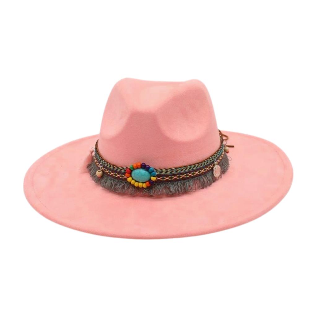 Round Flat Brim French Ethnic Style High-End Top Hat New Stage Jazz Hat Western Cowboy Hat